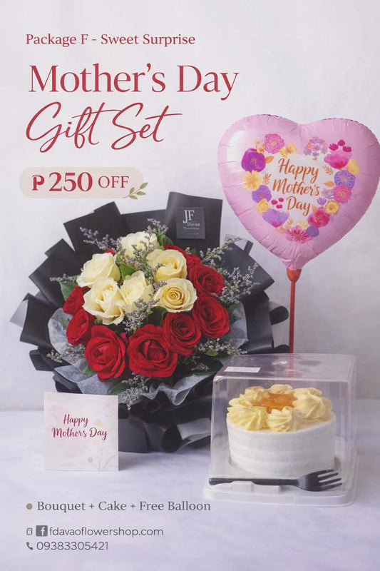 Mom's love package with cake💐🎂🎈