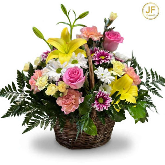 Basket full of flowers
